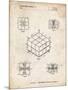 PP1022-Vintage Parchment Rubik's Cube Patent Poster-Cole Borders-Mounted Giclee Print