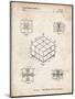 PP1022-Vintage Parchment Rubik's Cube Patent Poster-Cole Borders-Mounted Giclee Print
