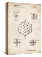 PP1022-Vintage Parchment Rubik's Cube Patent Poster-Cole Borders-Stretched Canvas