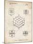 PP1022-Vintage Parchment Rubik's Cube Patent Poster-Cole Borders-Mounted Giclee Print