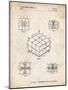 PP1022-Vintage Parchment Rubik's Cube Patent Poster-Cole Borders-Mounted Premium Giclee Print