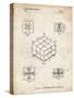 PP1022-Vintage Parchment Rubik's Cube Patent Poster-Cole Borders-Stretched Canvas