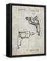 PP1024-Antique Grid Parchment Ryobi Electric Drill Patent Poster-Cole Borders-Framed Stretched Canvas