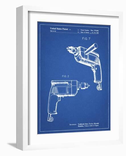 PP1024-Blueprint Ryobi Electric Drill Patent Poster-Cole Borders-Framed Giclee Print