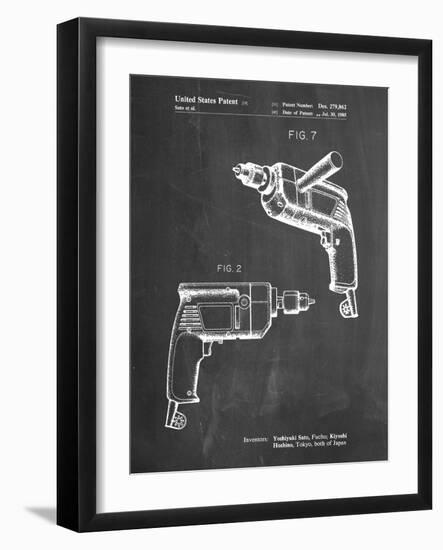 PP1024-Chalkboard Ryobi Electric Drill Patent Poster-Cole Borders-Framed Giclee Print