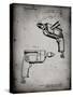 PP1024-Faded Grey Ryobi Electric Drill Patent Poster-Cole Borders-Stretched Canvas