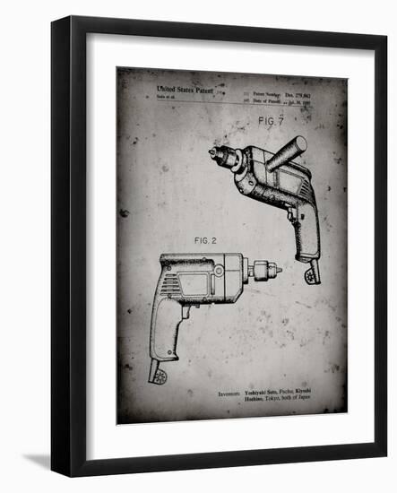 PP1024-Faded Grey Ryobi Electric Drill Patent Poster-Cole Borders-Framed Giclee Print