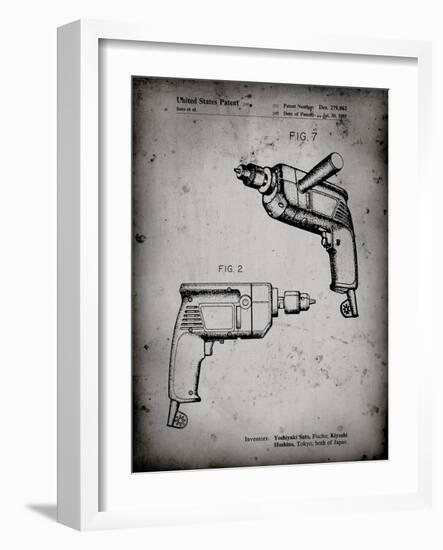 PP1024-Faded Grey Ryobi Electric Drill Patent Poster-Cole Borders-Framed Giclee Print