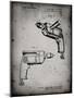 PP1024-Faded Grey Ryobi Electric Drill Patent Poster-Cole Borders-Mounted Giclee Print