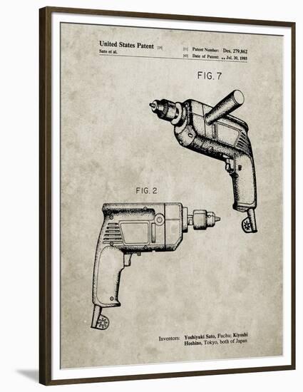 PP1024-Sandstone Ryobi Electric Drill Patent Poster-Cole Borders-Framed Premium Giclee Print