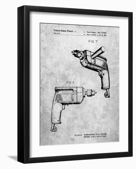 PP1024-Slate Ryobi Electric Drill Patent Poster-Cole Borders-Framed Giclee Print