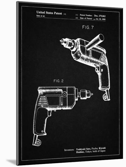 PP1024-Vintage Black Ryobi Electric Drill Patent Poster-Cole Borders-Mounted Giclee Print