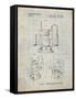 PP1025-Antique Grid Parchment Ryobi Portable Router Patent Poster-Cole Borders-Framed Stretched Canvas