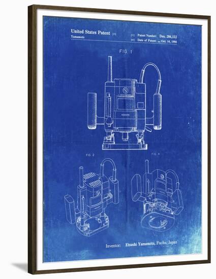 PP1025-Faded Blueprint Ryobi Portable Router Patent Poster-Cole Borders-Framed Premium Giclee Print