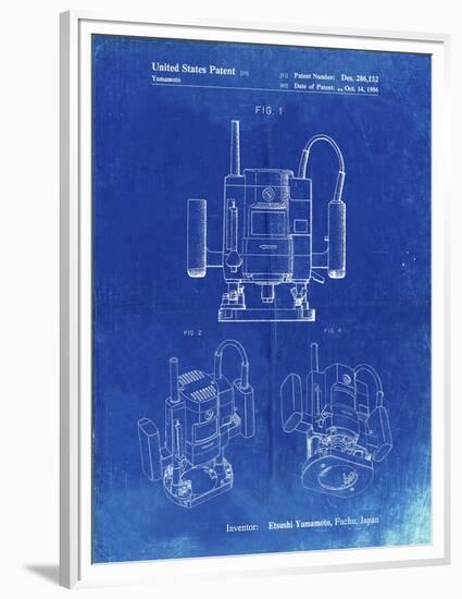 PP1025-Faded Blueprint Ryobi Portable Router Patent Poster-Cole Borders-Framed Premium Giclee Print