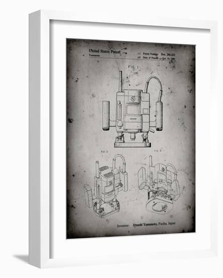 PP1025-Faded Grey Ryobi Portable Router Patent Poster-Cole Borders-Framed Giclee Print