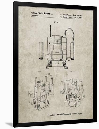 PP1025-Sandstone Ryobi Portable Router Patent Poster-Cole Borders-Framed Giclee Print