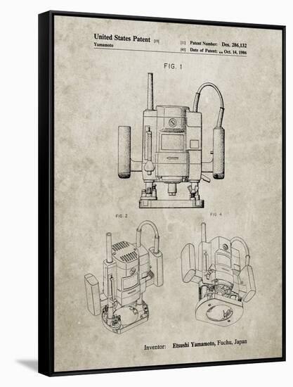 PP1025-Sandstone Ryobi Portable Router Patent Poster-Cole Borders-Framed Stretched Canvas