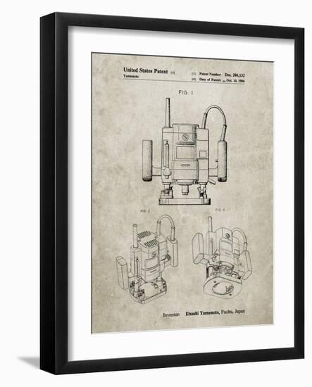 PP1025-Sandstone Ryobi Portable Router Patent Poster-Cole Borders-Framed Giclee Print