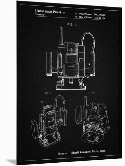 PP1025-Vintage Black Ryobi Portable Router Patent Poster-Cole Borders-Mounted Premium Giclee Print