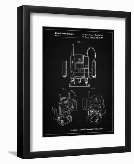 PP1025-Vintage Black Ryobi Portable Router Patent Poster-Cole Borders-Framed Giclee Print