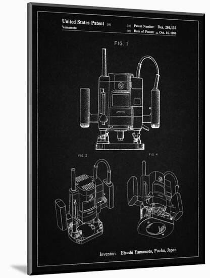 PP1025-Vintage Black Ryobi Portable Router Patent Poster-Cole Borders-Mounted Giclee Print