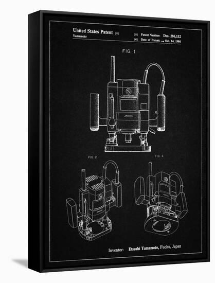 PP1025-Vintage Black Ryobi Portable Router Patent Poster-Cole Borders-Framed Stretched Canvas