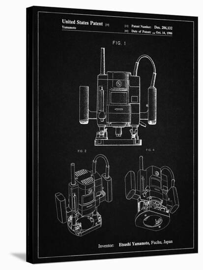 PP1025-Vintage Black Ryobi Portable Router Patent Poster-Cole Borders-Stretched Canvas