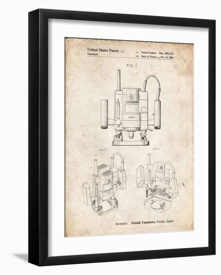 PP1025-Vintage Parchment Ryobi Portable Router Patent Poster-Cole Borders-Framed Giclee Print