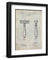 PP1026-Antique Grid Parchment Safety Razor Patent Poster-Cole Borders-Framed Premium Giclee Print