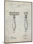 PP1026-Antique Grid Parchment Safety Razor Patent Poster-Cole Borders-Mounted Premium Giclee Print