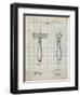 PP1026-Antique Grid Parchment Safety Razor Patent Poster-Cole Borders-Framed Giclee Print