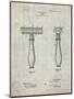 PP1026-Antique Grid Parchment Safety Razor Patent Poster-Cole Borders-Mounted Giclee Print