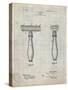 PP1026-Antique Grid Parchment Safety Razor Patent Poster-Cole Borders-Stretched Canvas