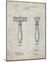 PP1026-Antique Grid Parchment Safety Razor Patent Poster-Cole Borders-Mounted Giclee Print