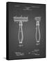 PP1026-Black Grid Safety Razor Patent Poster-Cole Borders-Framed Stretched Canvas