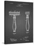 PP1026-Black Grid Safety Razor Patent Poster-Cole Borders-Stretched Canvas