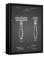 PP1026-Black Grid Safety Razor Patent Poster-Cole Borders-Framed Stretched Canvas