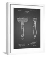 PP1026-Black Grid Safety Razor Patent Poster-Cole Borders-Framed Giclee Print