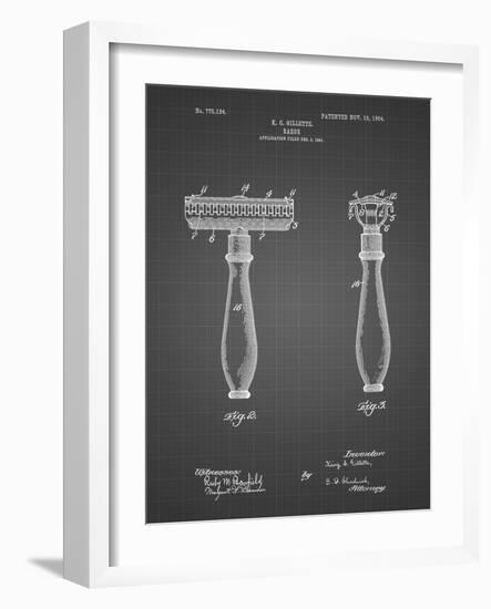 PP1026-Black Grid Safety Razor Patent Poster-Cole Borders-Framed Giclee Print