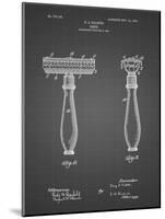 PP1026-Black Grid Safety Razor Patent Poster-Cole Borders-Mounted Giclee Print