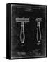 PP1026-Black Grunge Safety Razor Patent Poster-Cole Borders-Framed Stretched Canvas