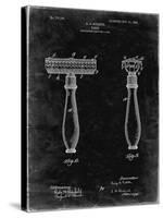 PP1026-Black Grunge Safety Razor Patent Poster-Cole Borders-Stretched Canvas