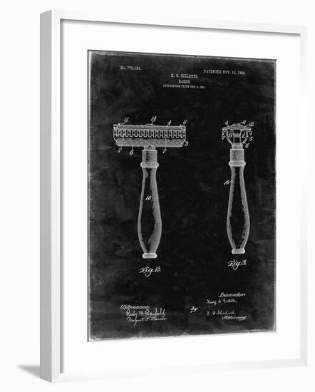 PP1026-Black Grunge Safety Razor Patent Poster-Cole Borders-Framed Giclee Print