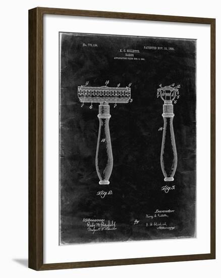 PP1026-Black Grunge Safety Razor Patent Poster-Cole Borders-Framed Giclee Print