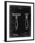 PP1026-Black Grunge Safety Razor Patent Poster-Cole Borders-Framed Giclee Print