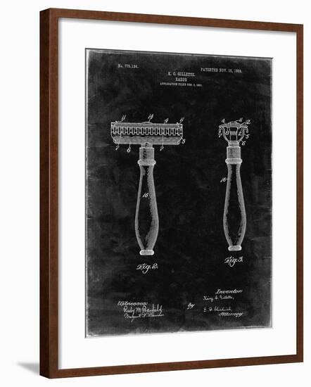 PP1026-Black Grunge Safety Razor Patent Poster-Cole Borders-Framed Giclee Print