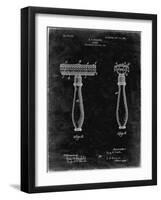 PP1026-Black Grunge Safety Razor Patent Poster-Cole Borders-Framed Giclee Print