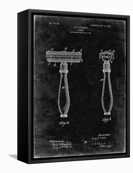 PP1026-Black Grunge Safety Razor Patent Poster-Cole Borders-Framed Stretched Canvas