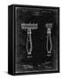 PP1026-Black Grunge Safety Razor Patent Poster-Cole Borders-Framed Stretched Canvas